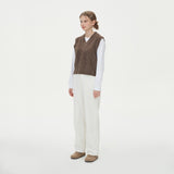 CABLE KNIT VEST_BROWN (6610823413878)