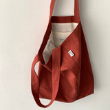Twill simple line bag - brick