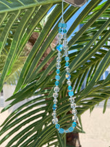 オーシャンブルーハートミークリスタルロングストラップ / Ocean Blue Heart Me Crystal Long Strap