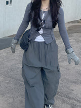 2WAY スパンデックススリットスリムロングスリーブ / Two-Way Spandex Slit Slim Long sleeve