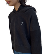 プリントクロップドフーディ / Print Cropped Hoodie-BLACK