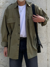 ピーチオーバーフィットシャツ/ポケットシャツ/PEACH OVERFIT TWO POCKET SHIRTS(3COLOR)