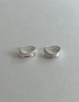 [92.5silver] bold wave baby open ring