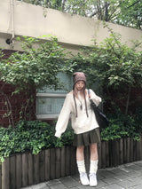 ヴィンテージツイストバルーンアンバランススリットニット