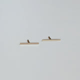 [シングルピアス]14Kゴールドバーピアス/ [single earring]14K gold bar earring