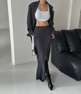 mega deep slit maxi long skirt