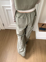 Tabe shirring jogger nylon pants set-up