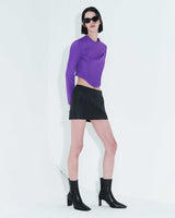 ピンタックジャージートップ / Pintuck Jersey Top _ Purple