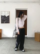 ノイブダブルライントラックインスィジョンストリングツーウェイジョガーパンツ / Nove two-line track incision string two-way jogger pants