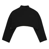 BLACK TURTLENECK CROP SWEATSHIRT