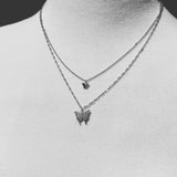 バタフライレイヤードネックレス / butterfly layered necklace (925silver)