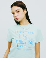 ディスイズマイぺットクロップTシャツ/THIS IS MY PET CROP TSHIRT-MINT