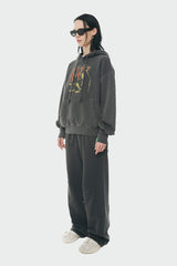 パッチスウェットパンツ/Patch sweatpants(washed charcoal)