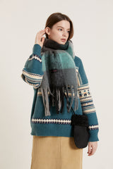 カラードチェックマフラー / COLORED CHECK MUFFLER_GREY