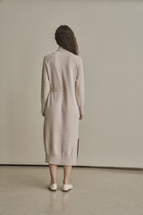 アンバランスニットドレス/UNBALANCED KNIT DRESS_OATMEAL