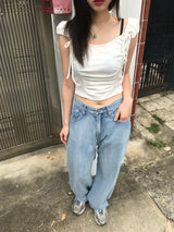 Wander brushed denim pants