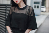 チェーンメッシュクロップTシャツ / TOP(8062) Chain Mesh Crop Tee