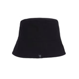 Label drop over fit bucket hat BLACK