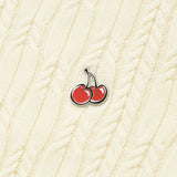 スモールチェリーケーブルクロップニット／SMALL CHERRY CABLE CROP KNIT [IVORY]