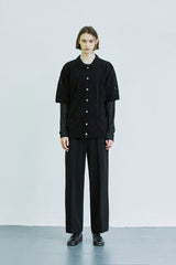 ウェーブニットハーフカーディガン/wave knited half cardigan black