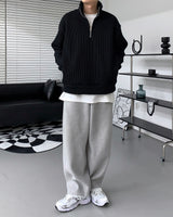 レザーパッチセミジップアップ/MT leather patch semi zip-up (3 colors)