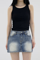 シンプルリブドスリーブレス / Simple Ribbed sleeveless (2color)