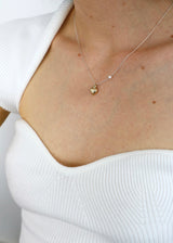 ハートパールネックレス (14k gold)