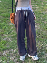 Contrasting string pants