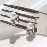 SHA RIBBON PEARL EARRINGS