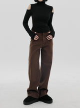 ショルダースプリットウォーマーポーラーTシャツ/Shoulder split warmer polar T-shirt (4color)