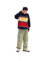 AB STRIPE PANEL KNIT (NAVY)