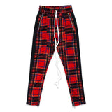 TZ PLAID TRACK PANTS - RED (6635088904310)