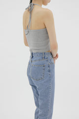 クロップドホルターネックスリーブレス / Cropped halterneck sleeveless (3color)