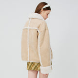 ハートボタンショートシャーリングジャケット / HEART BUTTON SHORT SHEARLING JACKET _ BEGIE