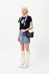 ウィッティバニートムボーイクロップTシャツ / WITTY BUNNY TOMBOY CROP T-SHIRT [NAVY]