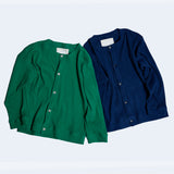 ラウンドネックワッフルカーディガン/DAMP ROUND-NECK WAFFLE CARDIGAN_GREEN