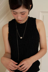 maxy moving ball necklace - silver