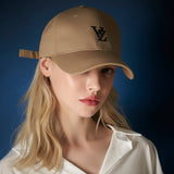 3D Monogram logo over fit ball cap BEIGE