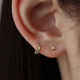 14K gold cognac diamond earring (6680489001078)