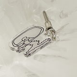 ベリーアングリーキャットルッキングインザミラー キーリング / Very angry cat looking in the mirror Key Ring