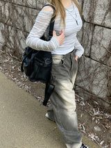 ビンテージダーティーウォッシュドデニムワイドパンツ / Vintage dirty washed denim wide pants