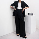 SI ハイウエストフレアベルトスラックス / SI High Waist Flare Belt Slacks (2 colors)