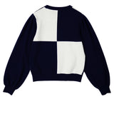PUFF CHECK KNIT_NAVY (6600100970614)