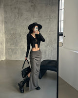 コルセットVネックTシャツ＆カーディガン