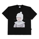 ベイビーフェイスホワイトボーイショートスリーブTシャツ ブラック