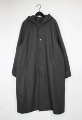 ウールフードロングコート / Wool hood long coat (3color)