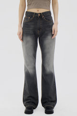 サンディンググレーブーツカットデニムパンツ/no.3015 Sanding Gray Bootcut Denim Pants