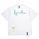 23 ジッパーオーバーサイズTシャツ / 23 ZIPPER OVERSIZED T-SHIRTS WHITE MELANGE / BLACK