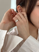 [92.5silver] bold wave baby open ring