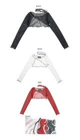 チョーカーシースルークロップTシャツ / TOP(9370) Choker See-through Crop Tee